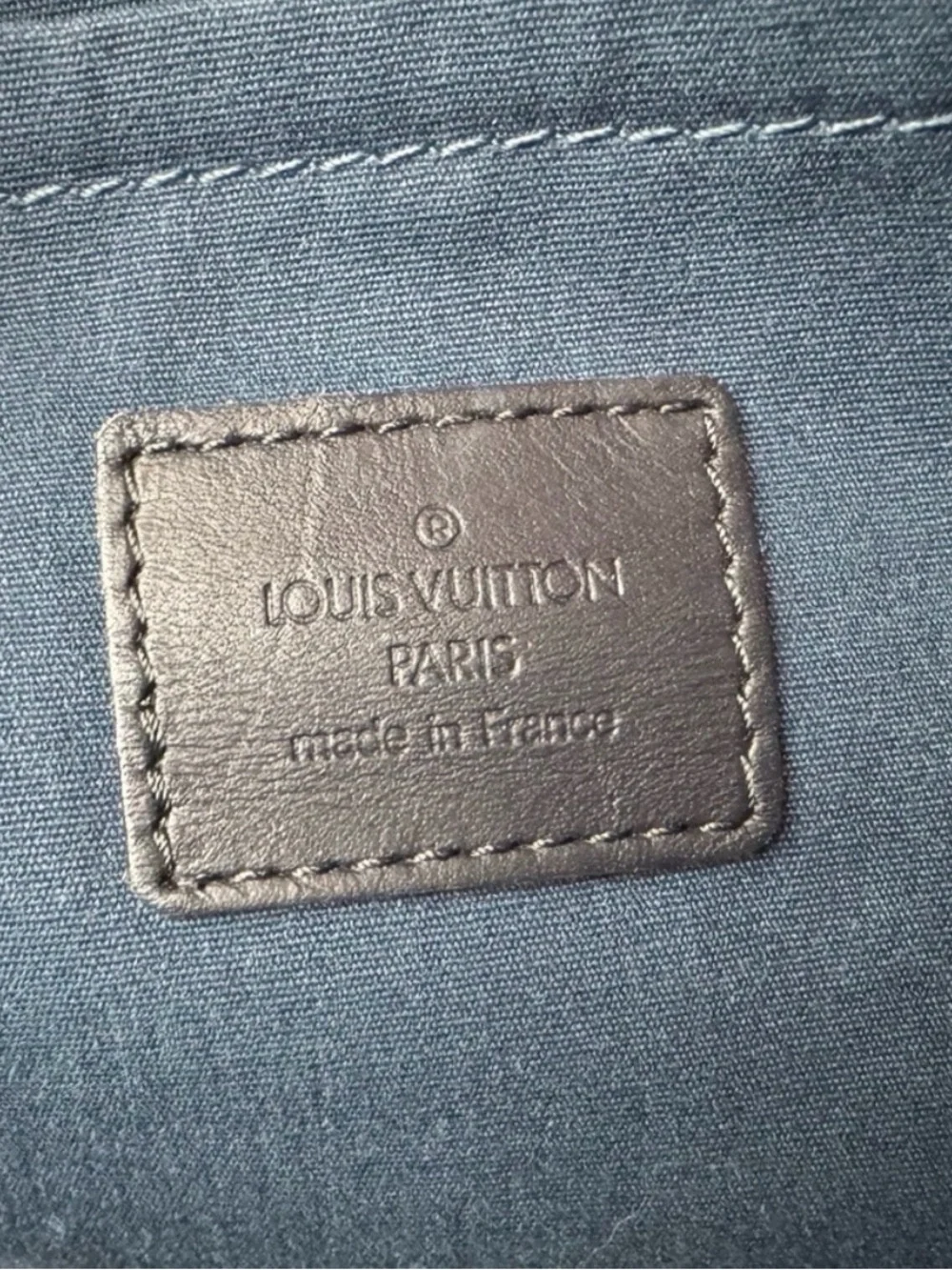 Louis Vuitton Blue Monogram Duffel Bag with Gold Hardware